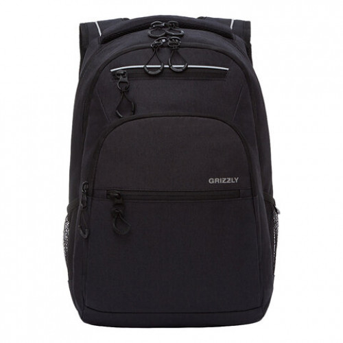 Рюкзак GRIZZLY школьный, анатом. спинка, 3 отделения, д/мальч., BLACK,44х28х23см,RU-131-21/5