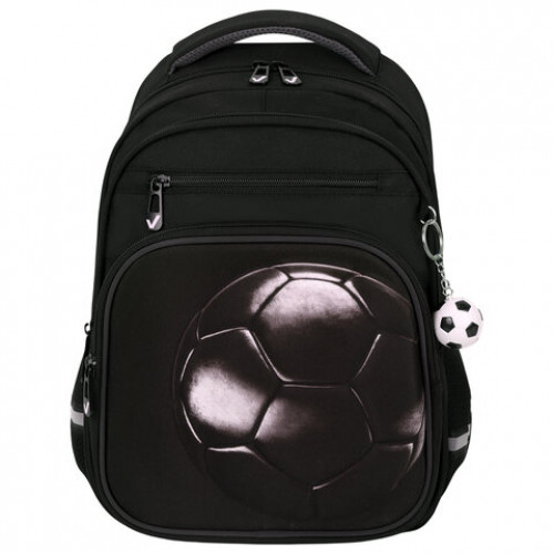 Рюкзак BRAUBERG PROFI, 2 отделения, с брелком, Leather ball, 3D-панель, 36х27х19 см, 274416