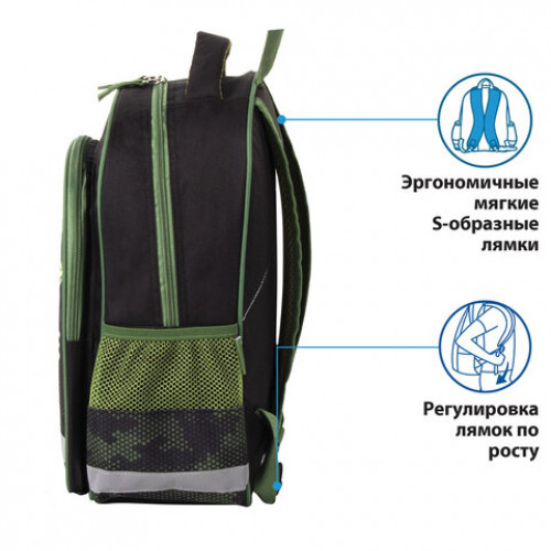 Рюкзак ПИФАГОР SCHOOL для начальной школы, Tank, 38х28х14 см, 229995