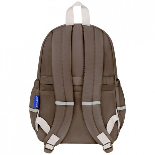 Рюкзак BRAUBERG PASTEL с термонашивками в комплекте, Catch up, коричневый, 40х29х14 см, 274435