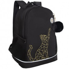 Рюкзак GRIZZLY школьный, анатомическая спинка, 2 отделения, для девочек, GOLD CAT, 38х28х18 см, RG-563-2/1