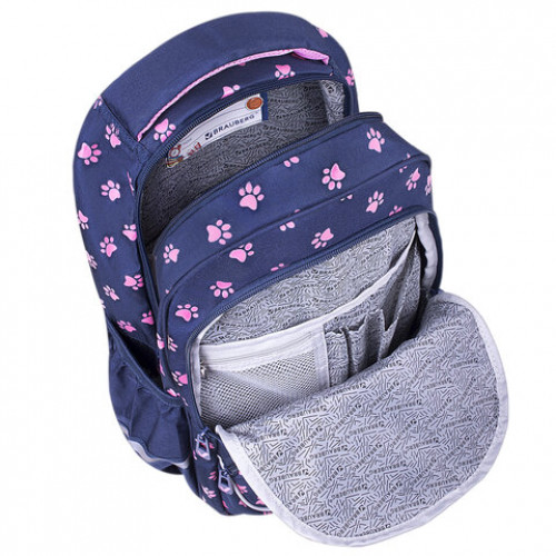 Рюкзак BRAUBERG MOTION, 2 отделения, 3 кармана, Pawprints, 41х28х17 см, 271362
