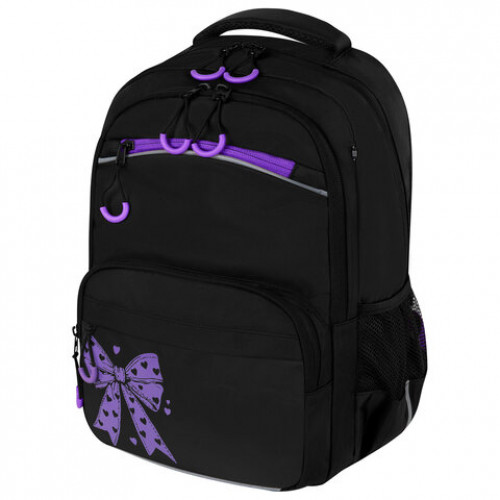 Рюкзак BRAUBERG FORCE, 2 отделения, 5 карманов, Purple bow, 39х28х17 см, 274409