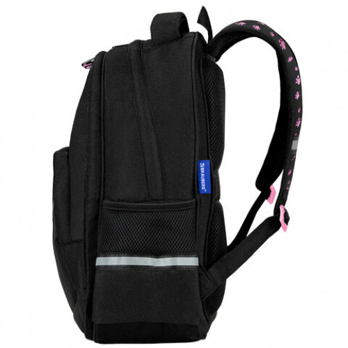 Рюкзак BRAUBERG SOFT, 2 отделения, 3 кармана, Tough cat, СВЕТЯЩИЙСЯ, 40х31х15 см, 274401