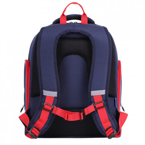 Рюкзак BRAUBERG CLASSIC, легкий каркас, премиум материал, Wild wolf, синий, 37х32х21 см, 271393