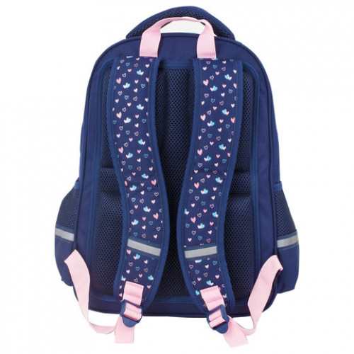 Рюкзак BRAUBERG SOFT, 2 отделения, Flower bike, СВЕТЯЩИЙСЯ, 40х31х15 см, 229918