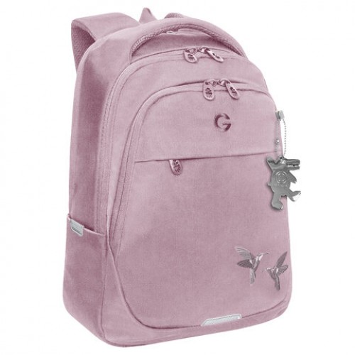 Рюкзак GRIZZLY школьный, анатомическая спинка, 2 отделения, для девочек, COLIBRI, розовый, 40х29х20 см, RD-540-2/2