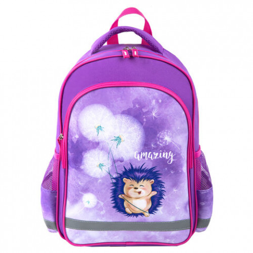 Рюкзак ПИФАГОР SCHOOL для начальной школы, Hedgehog, 38x28х14 см, 270655