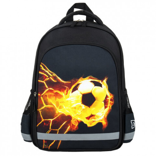 Рюкзак ПИФАГОР SCHOOL для начальной школы, Fire goal, 38x28х14 см, 270658