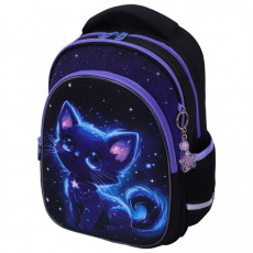 Рюкзак BRAUBERG OPTIMA, 2 отделения, с брелком, Glowing kitten, 36х27х18 см, 274417