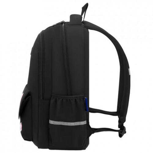 Рюкзак BRAUBERG STYLE, 2 отделения, 4 кармана, Hey all, черный, 40х26х15 см, 274410