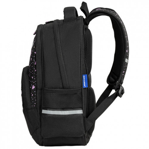 Рюкзак BRAUBERG SOFT, 2 отделения, 3 кармана, Flower butterfly, СВЕТЯЩИЙСЯ, 40х31х15 см, 271365