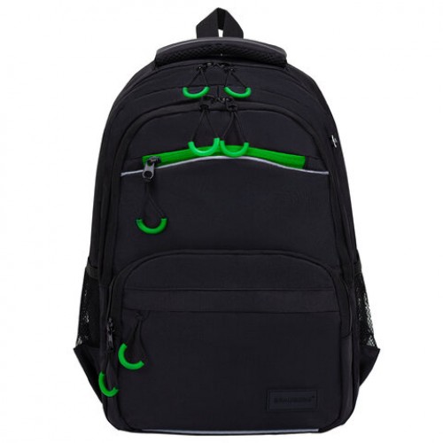 Рюкзак BRAUBERG FORCE, 2 отделения, 5 карманов, Neon green, 39х28х17 см, 273153