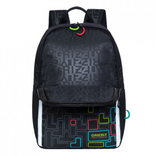 Рюкзак GRIZZLY школьный, жесткая спинка, 2 отделения, д/мальч., TETRIS, 38х29х18 см, RB-251-3/1