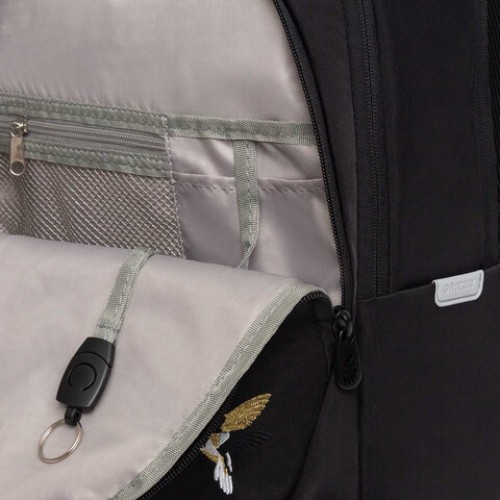 Рюкзак GRIZZLY школьный, анатомическая спинка, 2 отделения, для девочек, COLIBRI, чёрный, 40х29х20 см, RD-540-2/4