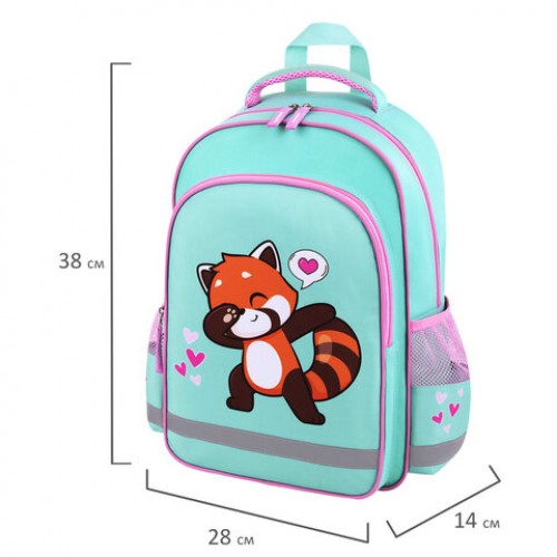 Рюкзак ПИФАГОР SCHOOL, 1 отделение, 3 кармана, Red panda, 38x28х14 см, 272083