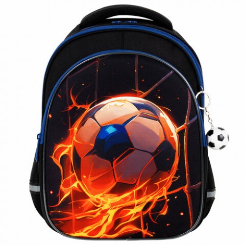 Рюкзак BRAUBERG OPTIMA, 2 отделения, с брелоком, Burning ball, 3D-панель, 36х27х18 см, 273158