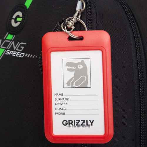 Рюкзак GRIZZLY школьный, жёсткая спинка, 2 отделения, для мальчиков, RACING SPEED, 38х29х16 см, RB-551-4/1