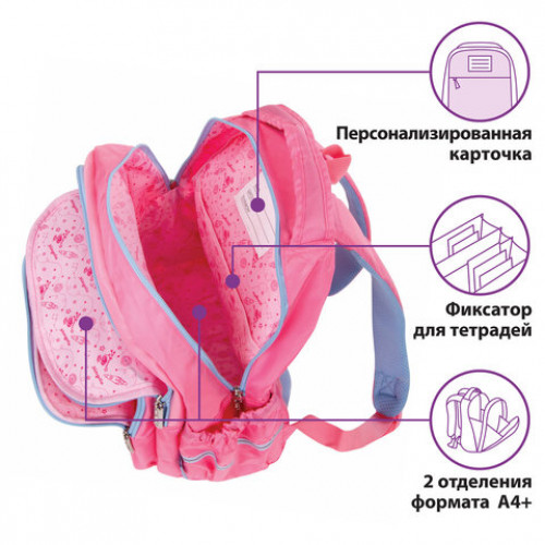 Рюкзак ЮНЛАНДИЯ MILD, 2 отделения, эрго-спинка, Little cat, 36х28х18 см, 229959