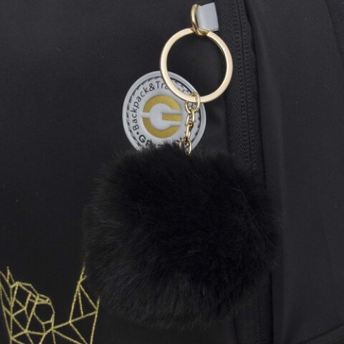 Рюкзак GRIZZLY школьный, анатомическая спинка, 2 отделения, для девочек, GOLD CAT, 38х28х18 см, RG-563-2/1