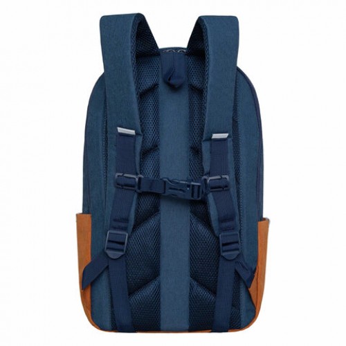 Рюкзак GRIZZLY школьный, укреп. спинка, 2 отделения, д/дев., BLUE/ORANGE, 43х27,5х16 см, RD-341-2/3