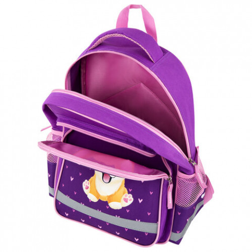 Рюкзак ПИФАГОР SCHOOL для начальной школы, I love corgi, 38x28х14 см, 270653