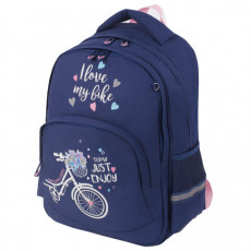Рюкзак BRAUBERG SOFT, 2 отделения, Flower bike, СВЕТЯЩИЙСЯ, 40х31х15 см, 229918