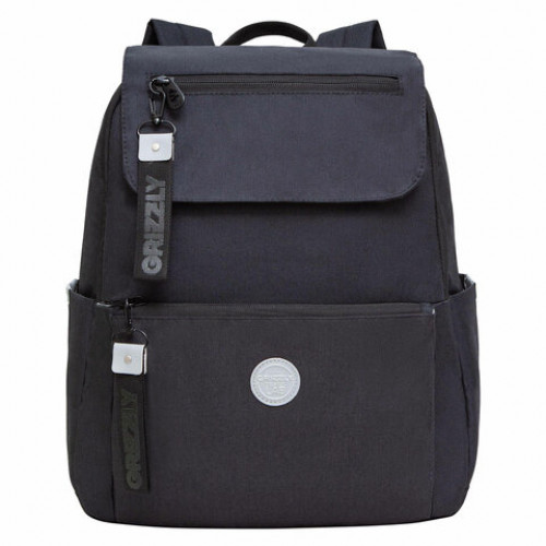 Рюкзак GRIZZLY школьный, укрепленная спинка, 2 отделения,д/дев.,CLASSIC BLACK,39х33х14см,RXL-325-1/3