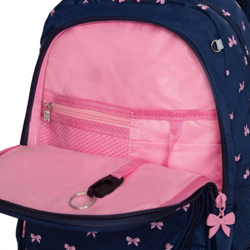 Рюкзак GRIZZLY школьный, анатом. спинка, 2 отделения, д/дев., PINK BOWS, 39х30х20 см, RG-568-2/3