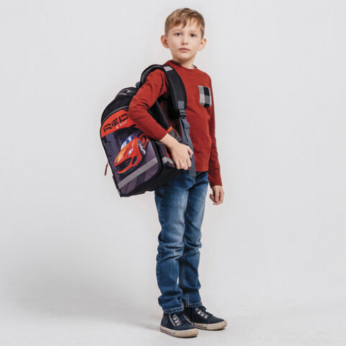Рюкзак ПИФАГОР SCHOOL для начальной школы, Speed, 38х28х14 см, 229997