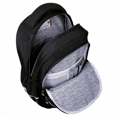 Рюкзак BRAUBERG MOTION, 2 отделения, 3 кармана, Rebel, СВЕТЯЩИЙСЯ, 41х28х17 см, 271363