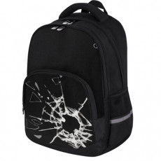 Рюкзак BRAUBERG SOFT, 2 отделения, 3 кармана, Broken glass, СВЕТЯЩИЙСЯ, 40х31х15 см, 274402