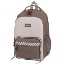 Рюкзак BRAUBERG STYLE, 2 отделения, 4 кармана, Brown checks, коричневый, 40х26х15 см, 274412