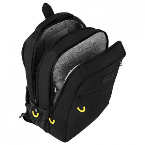 Рюкзак BRAUBERG MAIN, 2 отделения, 3 кармана, Yellow flash, 38х26х17 см, 274397