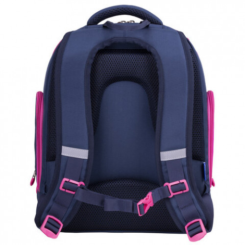 Рюкзак BRAUBERG CLASSIC, легкий каркас, премиум материал, Stars, синий, 37х32х21 см, 271394
