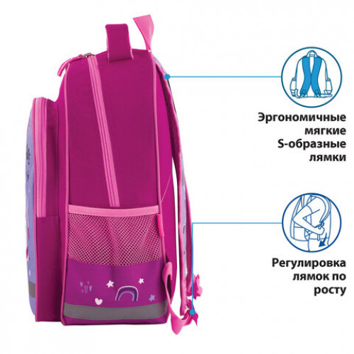 Рюкзак ПИФАГОР SCHOOL для начальной школы, Funny bunnies, 38х28х14 см, 229993