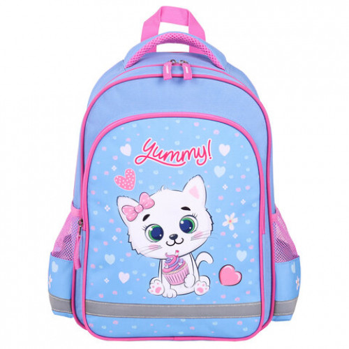 Рюкзак ПИФАГОР SCHOOL, 1 отделение, 3 кармана, Yummy cupcake, 38x28х14 см, 271405