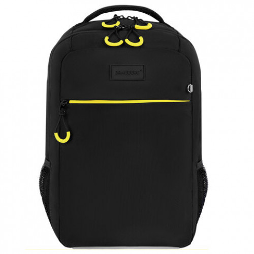 Рюкзак BRAUBERG MAIN, 2 отделения, 3 кармана, Yellow flash, 38х26х17 см, 274397
