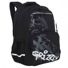 Рюкзак GRIZZLY школьный, анатомическая спинка, 2 отделения, для мальчиков, BREAK DOWN, 39х28х20 см, RB-554-7/4