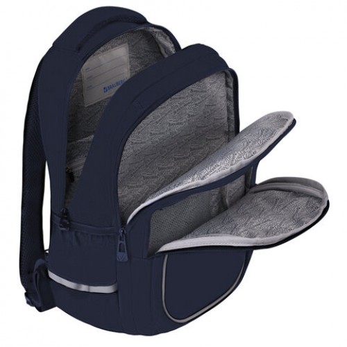Рюкзак BRAUBERG INTENT, 2 отделения, 4 кармана, Navy blue, 39х27х14 см, 273113