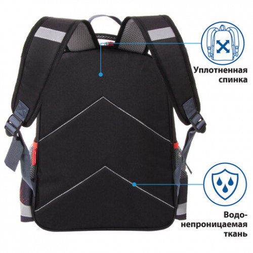 Рюкзак ПИФАГОР SCHOOL для начальной школы, Speed, 38х28х14 см, 229997