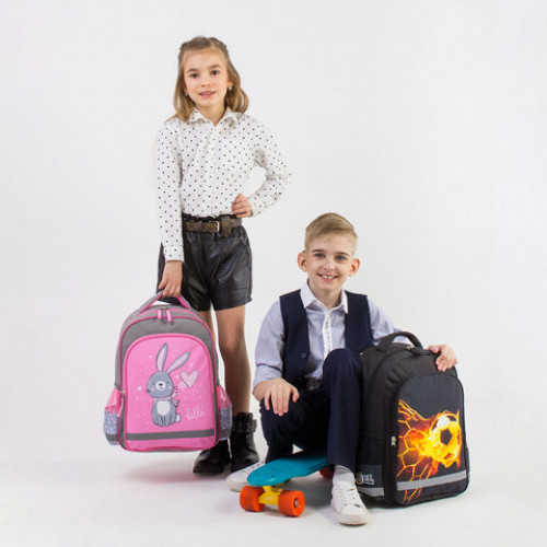 Рюкзак ПИФАГОР SCHOOL для начальной школы, Fire goal, 38x28х14 см, 270658