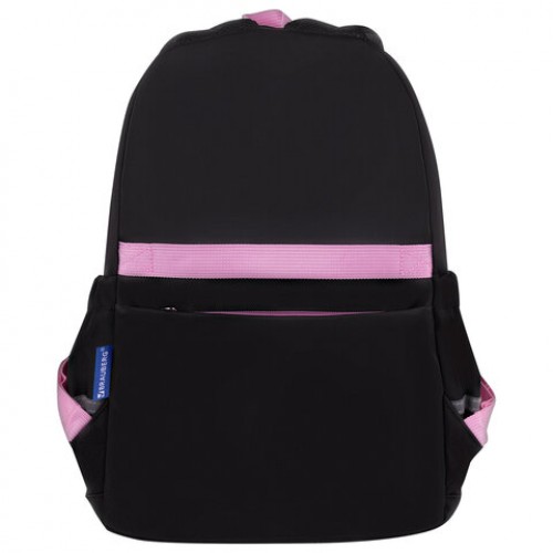 Рюкзак BRAUBERG PASTEL с термонашивками в комплекте, Black kitty, черный, 40х29х14 см, 273128