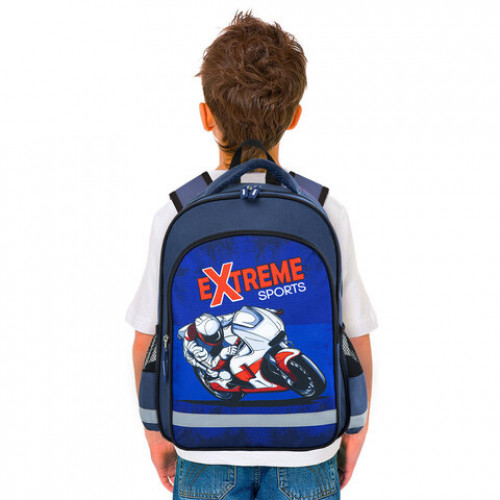 Рюкзак ПИФАГОР SCHOOL для начальной школы, Extreme sports, 38x28х14 см, 270659