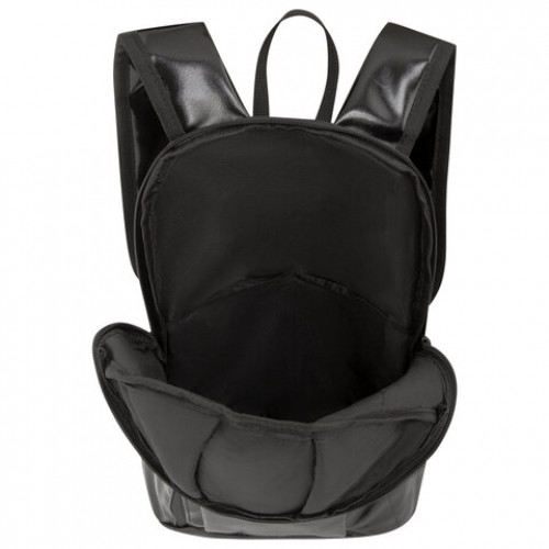 Рюкзак STAFF FASHION AIR компактный, блестящий, DВИЖ, черный, 40х23х11 см, 270299