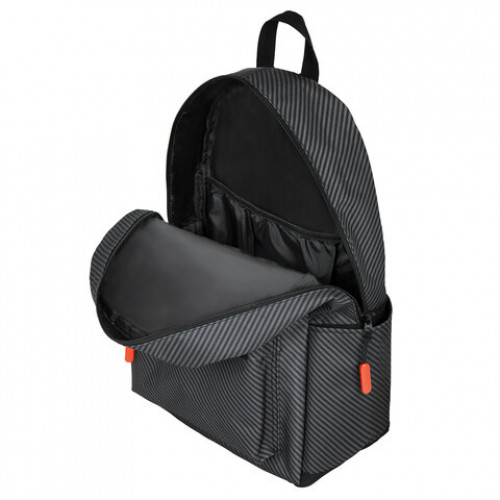 Рюкзак BRAUBERG ENERGETIC универсальный, эргономичный, Recycle, черный, 43х30х16 см, 270796