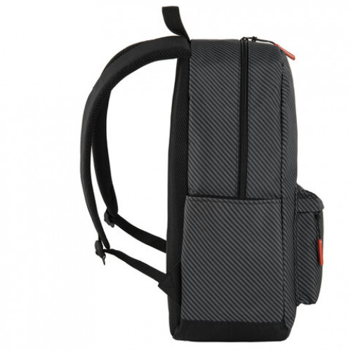 Рюкзак BRAUBERG ENERGETIC универсальный, эргономичный, Recycle, черный, 43х30х16 см, 270796