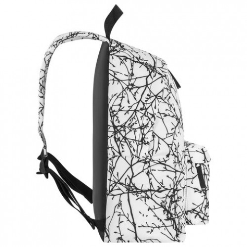Рюкзак BRAUBERG универсальный, сити-формат, Twigs on white, 20 литров, 41х32х14 см, 270794