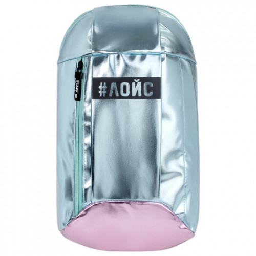 Рюкзак STAFF FASHION AIR компактный, блестящий, ЛОЙС, бирюзово-розовый, 40х23х11 см, 270302