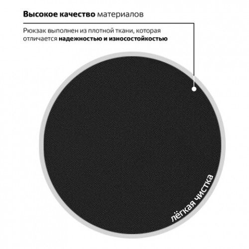 Рюкзак BRAUBERG, универсальный, сити-формат, один тон, черный, 20 литров, 41х32х14 см, 225381